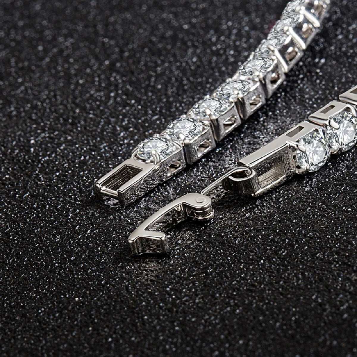 Tennis Bracelet in S925 Sterling Silver with Zirconia Charms