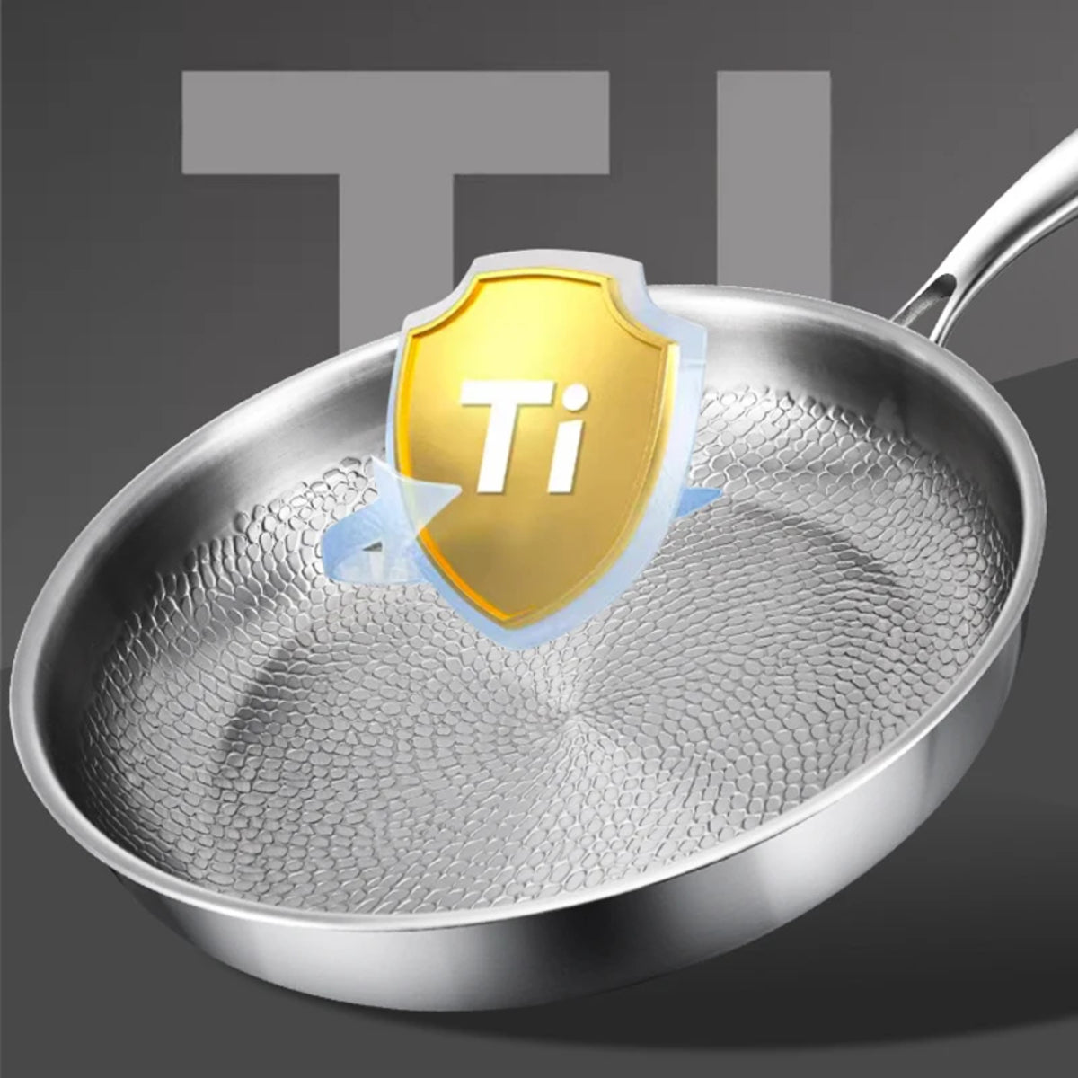 Non-Stick Hammered Cookware - Uncoated Titanium Frying Pan