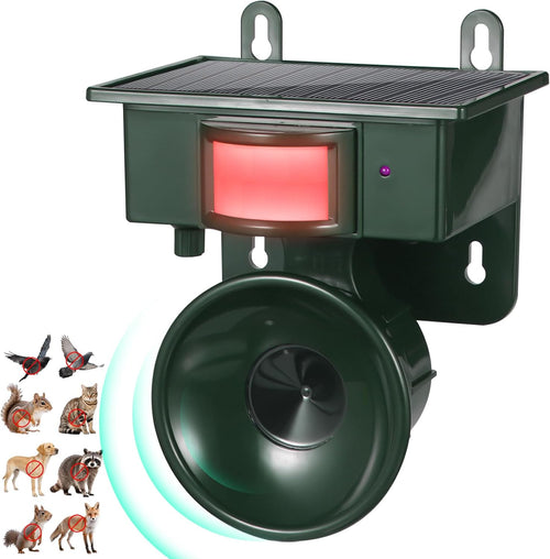 Outdoor Pest Deterrent - Solar-Powered Motion-Activated Animal Repeller