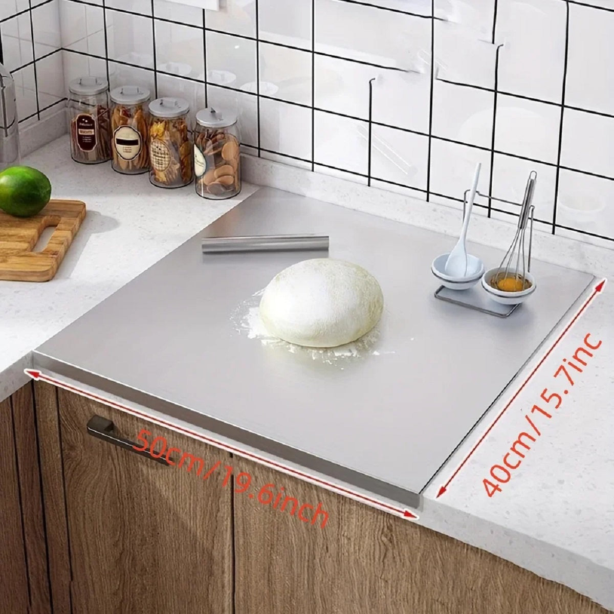 Space-Saving Stainless Steel Corner Cutting Board