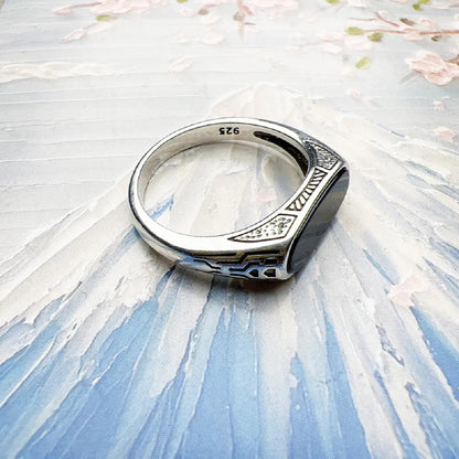 Oval Shaped Vintage Ring in 925 Sterling Silver for Unisex