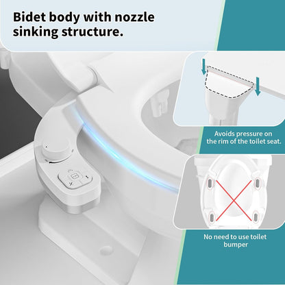 Self-Cleaning Dual Nozzle Bidet Attachment for Toilets - Non-Electric