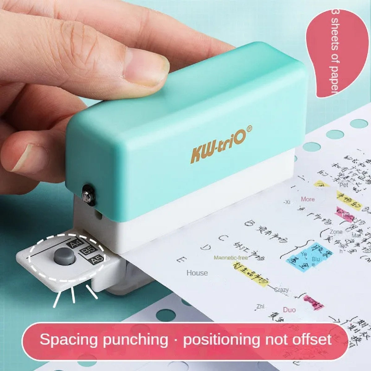 Compact 6-Hole Punch Tool for DIY Planning and Paper Binding