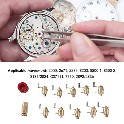 Brass and Steel Tool Kit for Watch Mainspring Winding and Repair