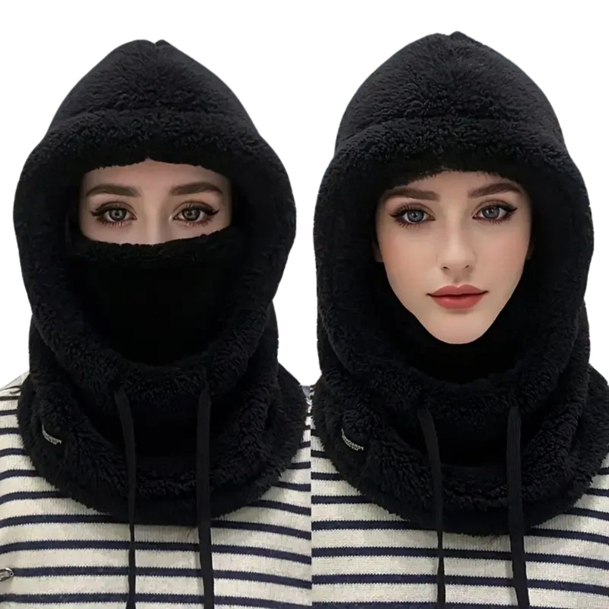 Fleece Ski Hooded Balaclava - Windproof Thermal Face Mask for Winter