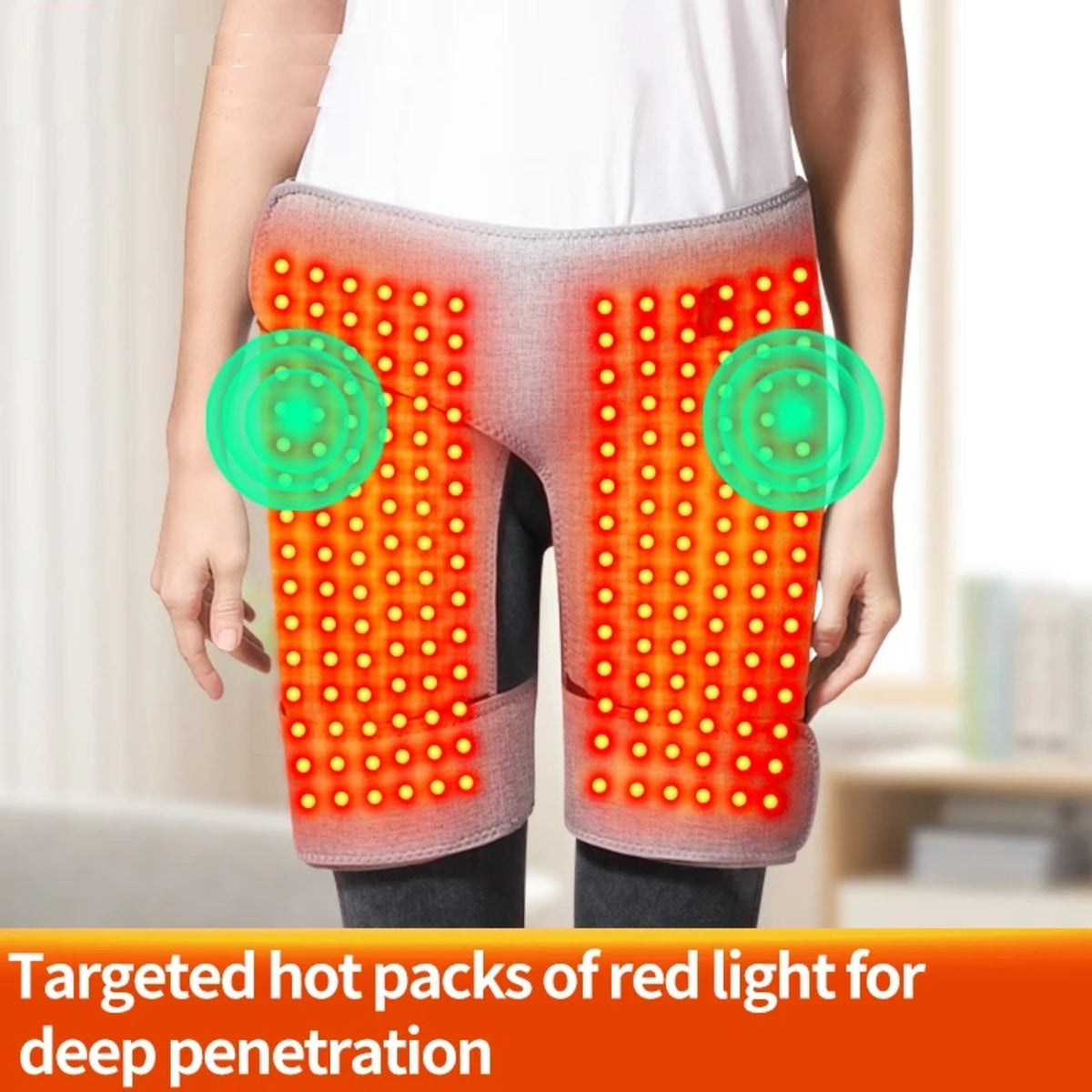 Electric Heating Pad with Red Light – Vibration Massager for Sciatica Relief