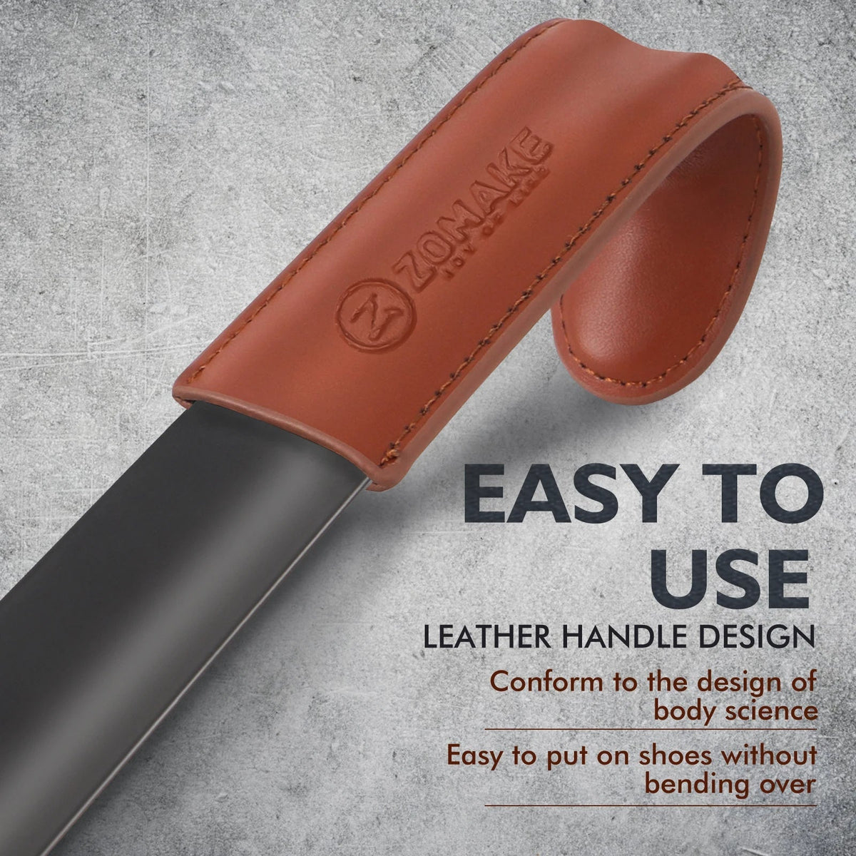 Long-Handled Metal Shoe Horn for Elderly Assistance