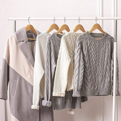 30-Pack Wooden Hangers for Clothing and Suits with Trouser Bar