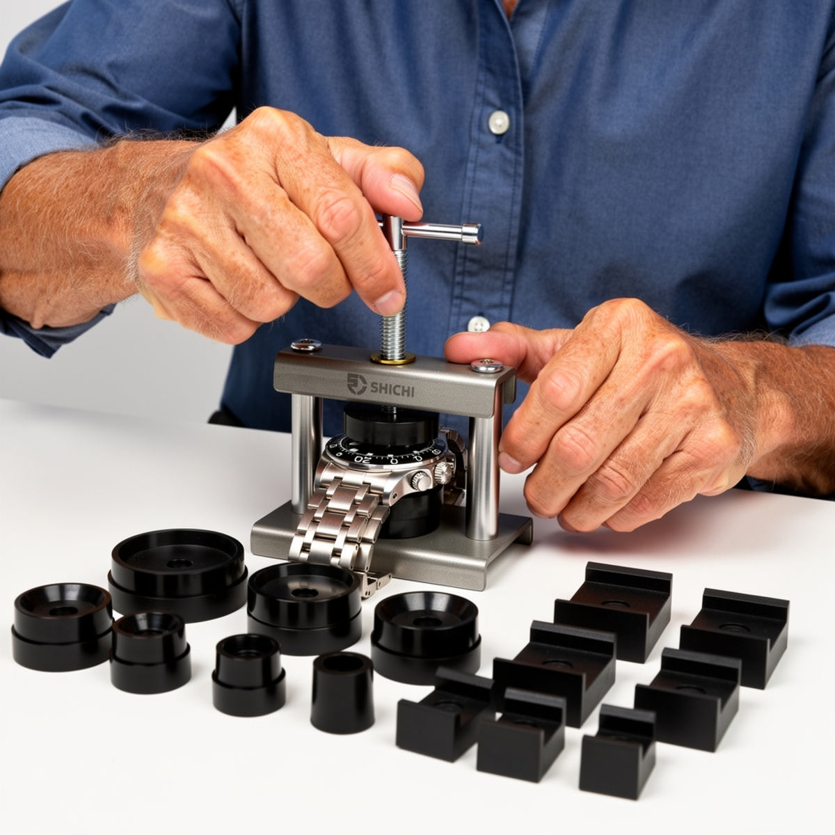 18-Piece Watch Case Press Tool Set for Back Closure Fitting