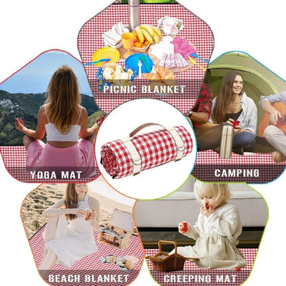 Foldable Beach and Camping Mat - Waterproof Picnic Blanket with Handle