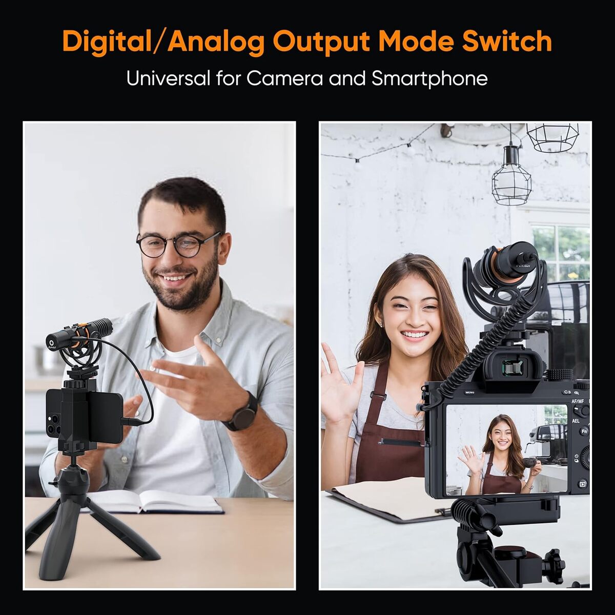 On-Camera Cardioid Microphone with Shock Mount for Pro Shotgun Use