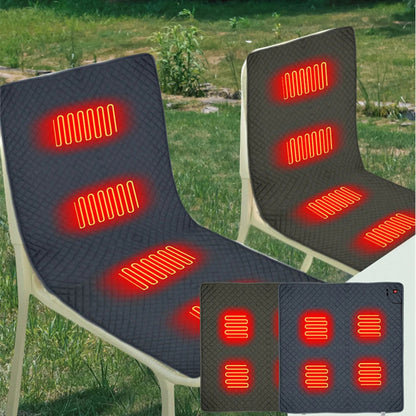 Portable Heated Mat for Camping Chair - 4-Zone Warm Cushion