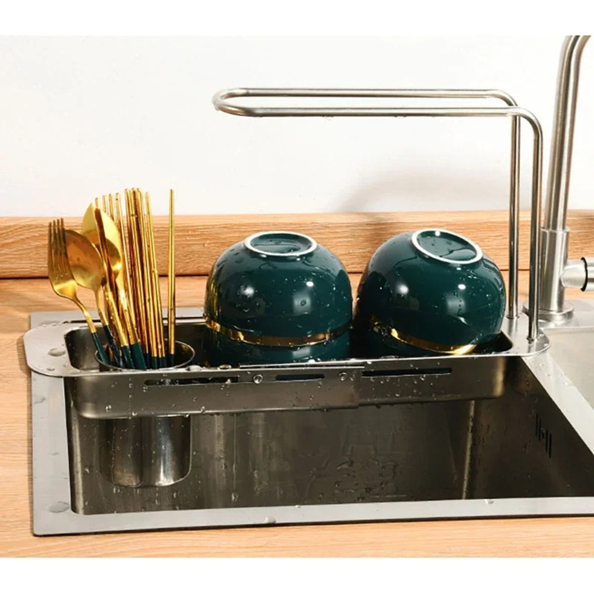 Adjustable Sink Storage Shelf for Kitchen Organization
