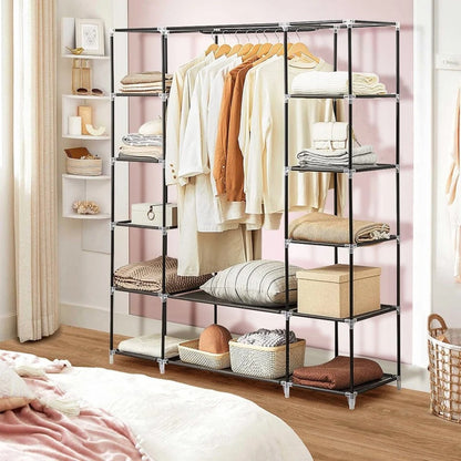 Non-Woven Fabric Storage Closet with Shelves - Portable Wardrobe