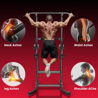 Adjustable Dip Station with Pull-Up Bar and Ab Exercise Equipment