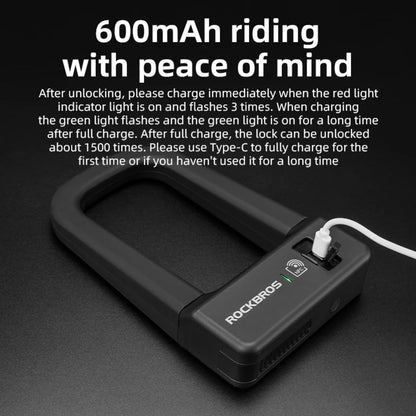 Waterproof Anti-Theft U-Shape Bike Lock with NFC Technology and Aluminum Alloy
