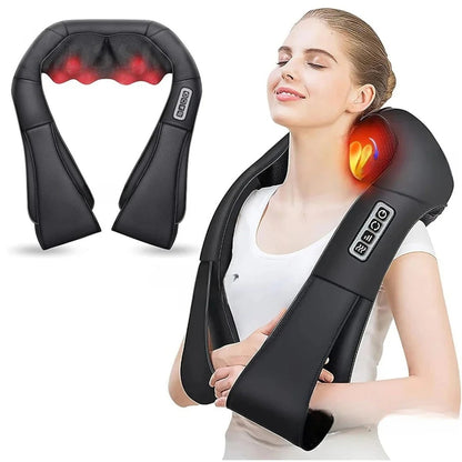 Heated Back Massage Device - Neck and Shoulder Shiatsu Massager