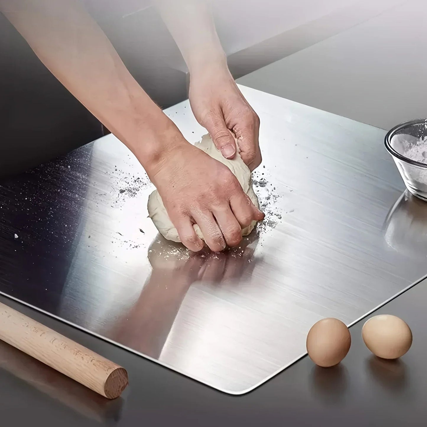 Space-Saving Stainless Steel Corner Cutting Board