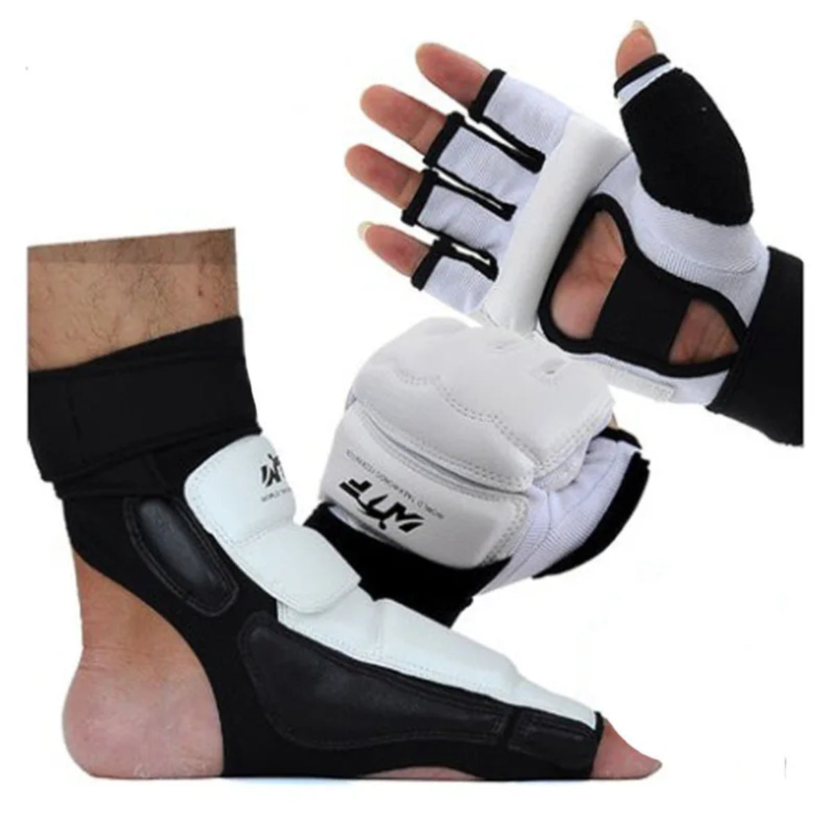 Kids' Leather Ankle Protectors for Taekwondo Sparring Foot Gloves