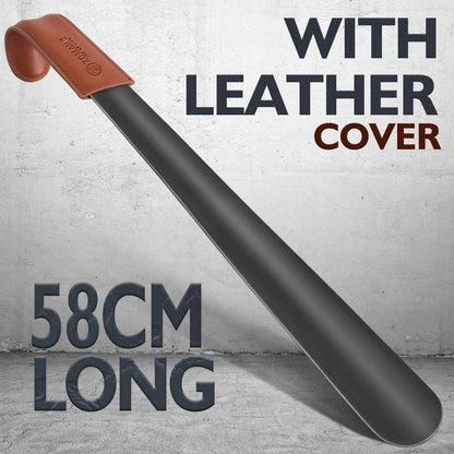 Long-Handled Metal Shoe Horn for Elderly Assistance