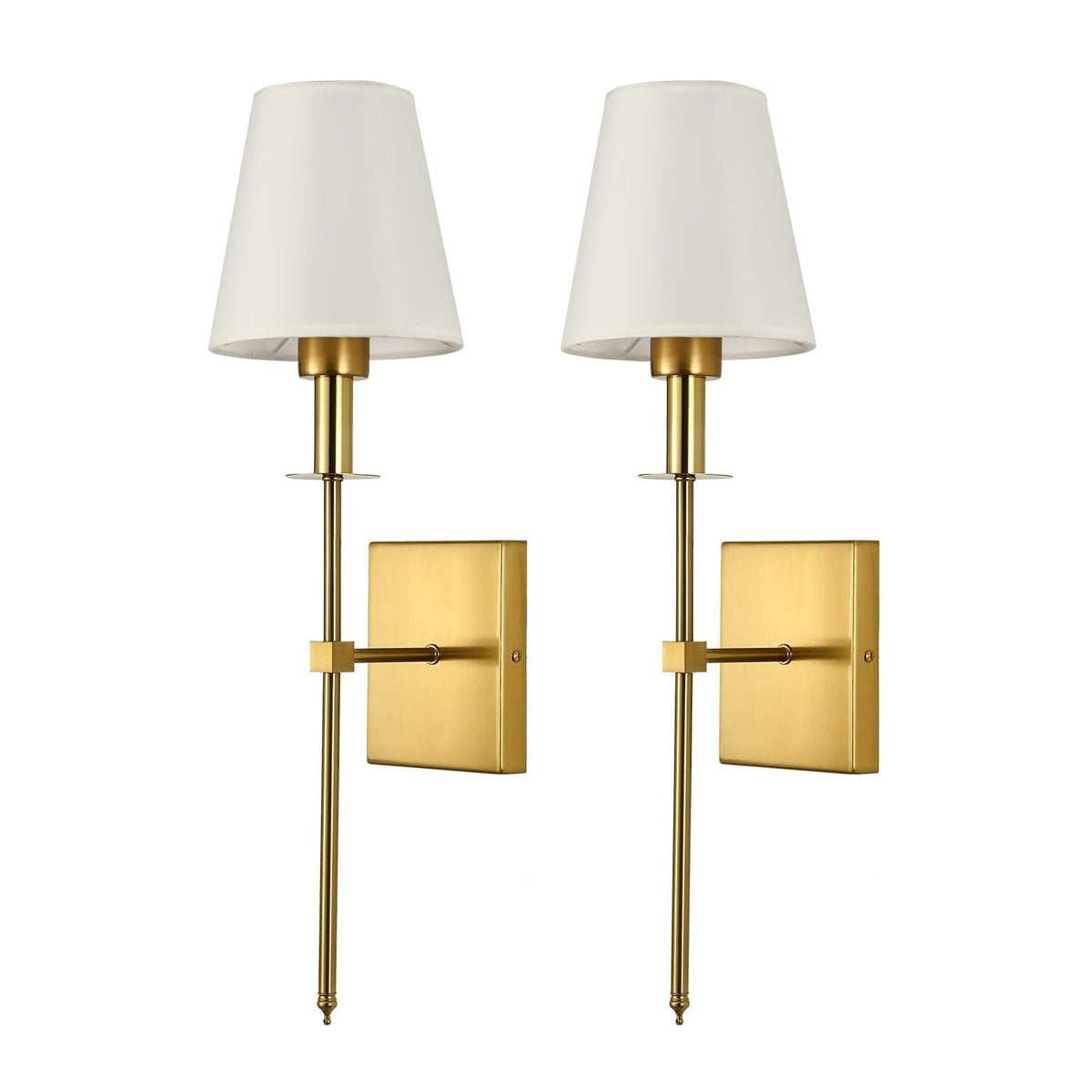 Wall Lamps in Vintage Industrial Style with White Fabric Shade
