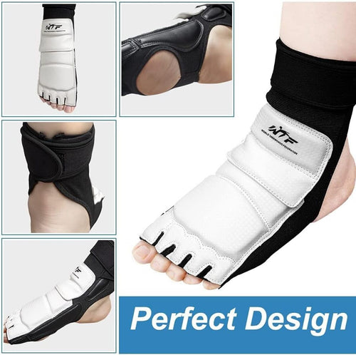 Kids' Leather Ankle Protectors for Taekwondo Sparring Foot Gloves