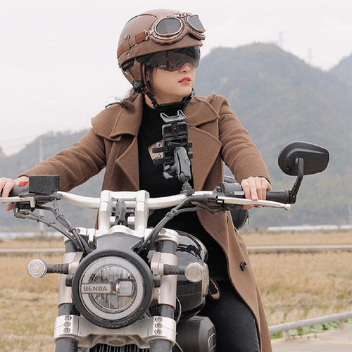 Unisex Scooter Helmet - Retro Style Half Design with HD Visor for Year-Round Use