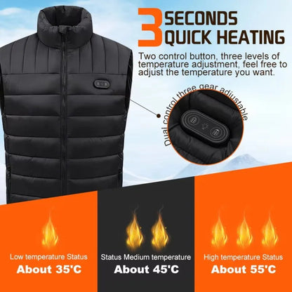 Heated Waterproof Vest with USB – Winter Smart Jacket