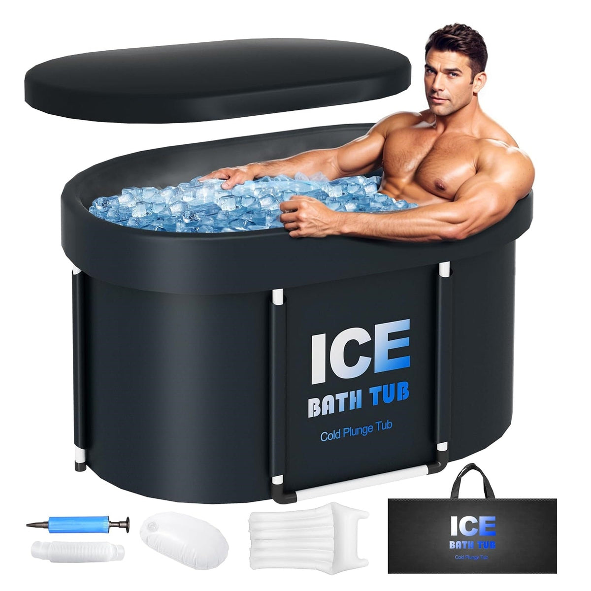 450L Portable Cold Plunge Tub – Oval Ice Bath