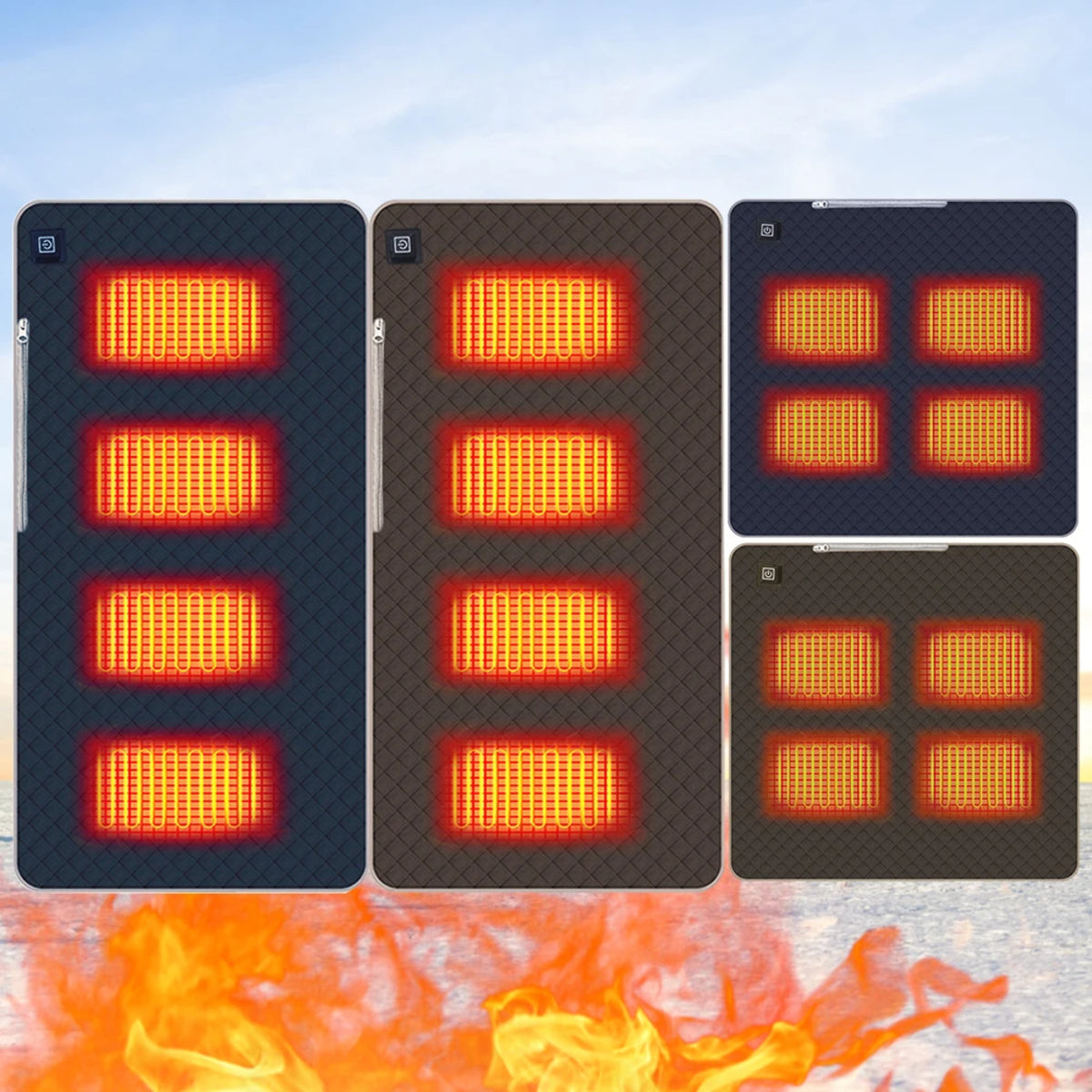 Portable Heated Mat for Camping Chair - 4-Zone Warm Cushion