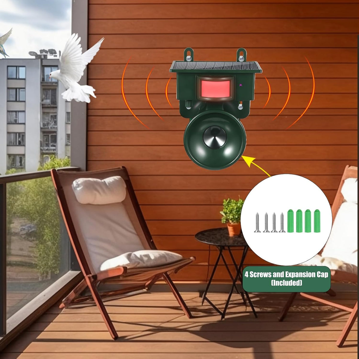 Outdoor Pest Deterrent - Solar-Powered Motion-Activated Animal Repeller