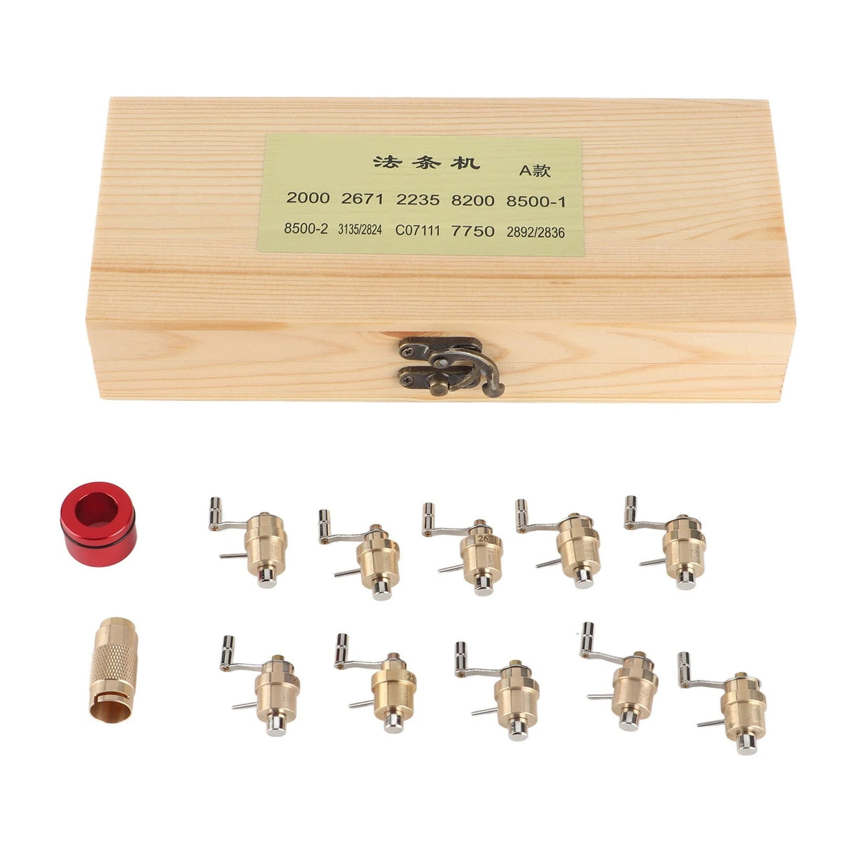 Brass and Steel Tool Kit for Watch Mainspring Winding and Repair