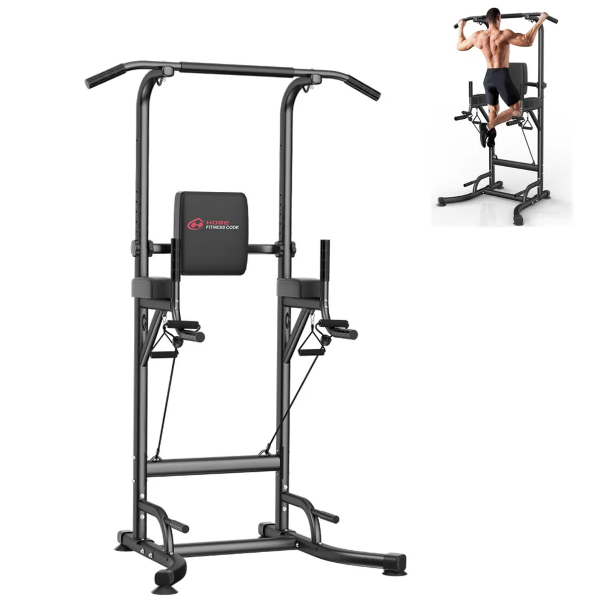 Adjustable Dip Station with Pull-Up Bar and Ab Exercise Equipment