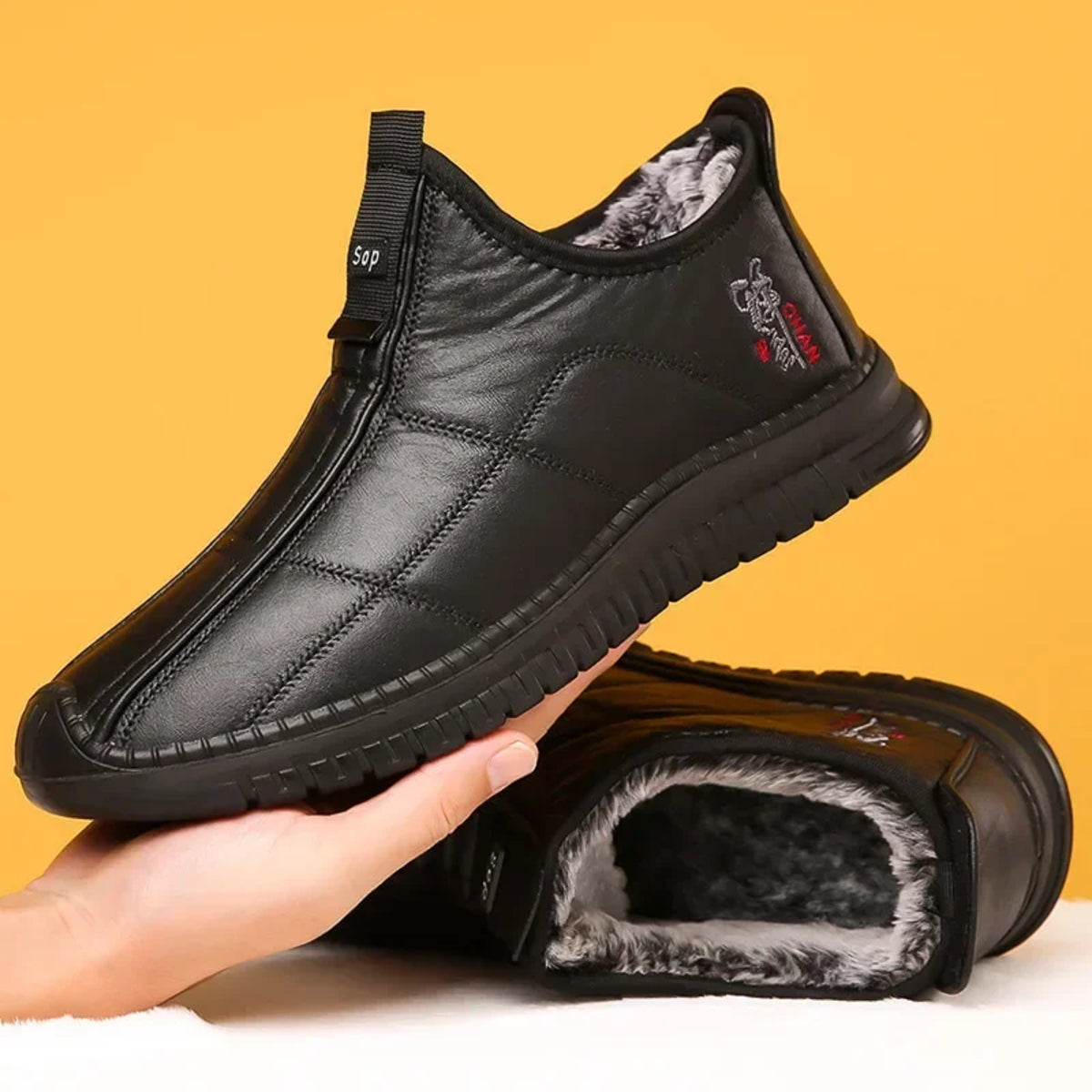Waterproof Non-Slip Platform Boots for Men - Warm Winter Work Footwear