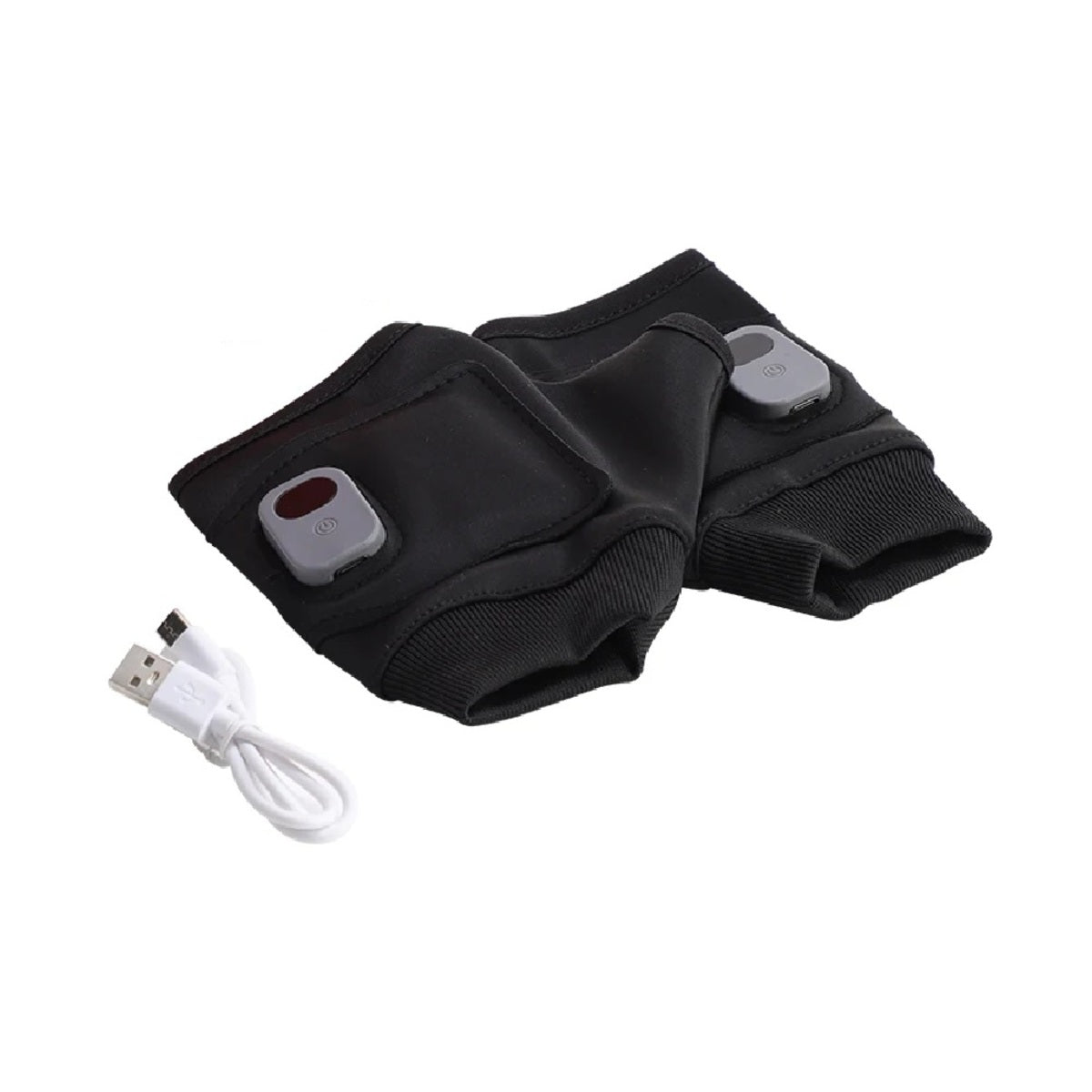 USB Rechargeable Fingerless Hand Warmers - Heated Touchscreen Gloves