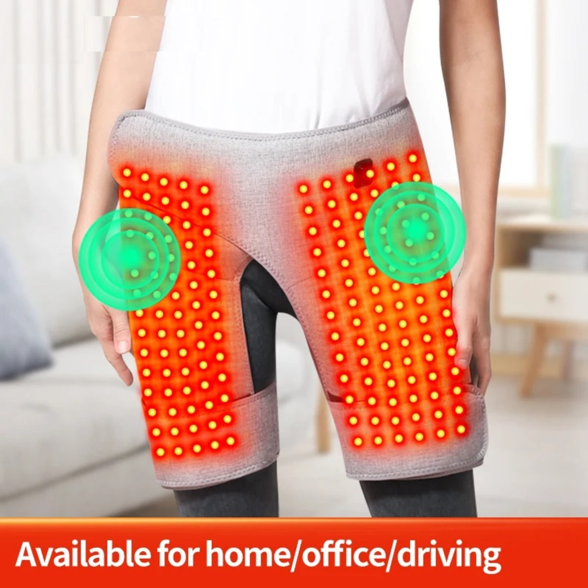 Electric Heating Pad with Red Light – Vibration Massager for Sciatica Relief