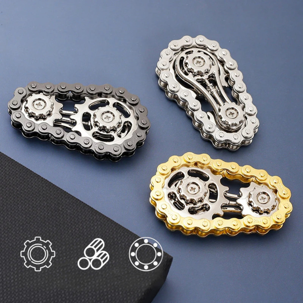 Fidget Spinner with Metal Sprockets - Stress Relief Toy for All Ages