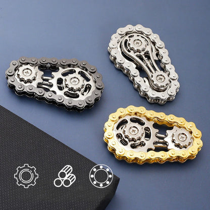 Fidget Spinner with Metal Sprockets - Stress Relief Toy for All Ages
