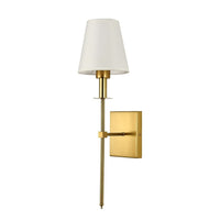 1Pc Gold Frame Lamp with White Fabric Shade