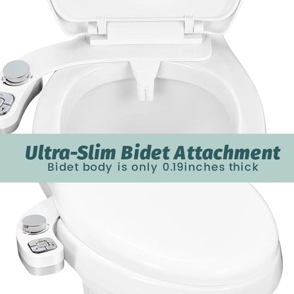 Self-Cleaning Dual Nozzle Bidet Attachment for Toilets - Non-Electric