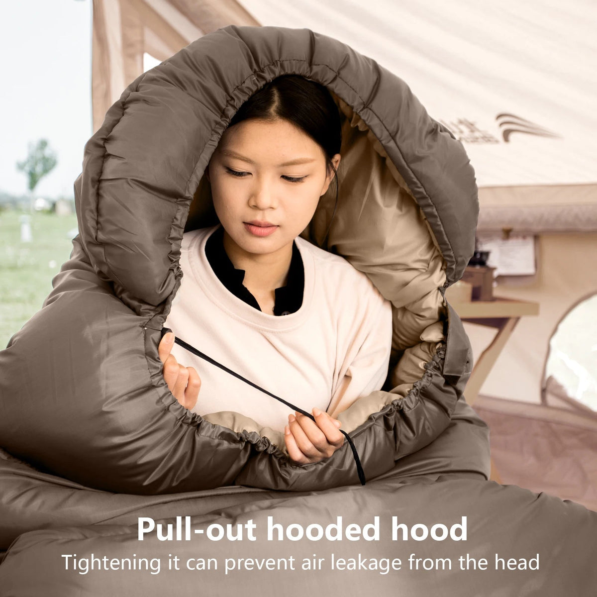 Lightweight XL Sleeping Bag for Winter Camping - Long Adult Hiking & Fishing