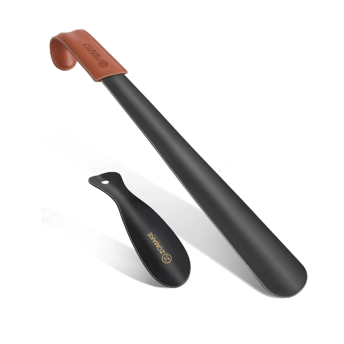 Long-Handled Metal Shoe Horn for Elderly Assistance