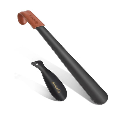 Long-Handled Metal Shoe Horn for Elderly Assistance