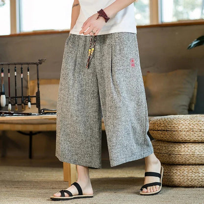 Japanese Wide-Leg Summer Shorts - Kimono-Inspired Design