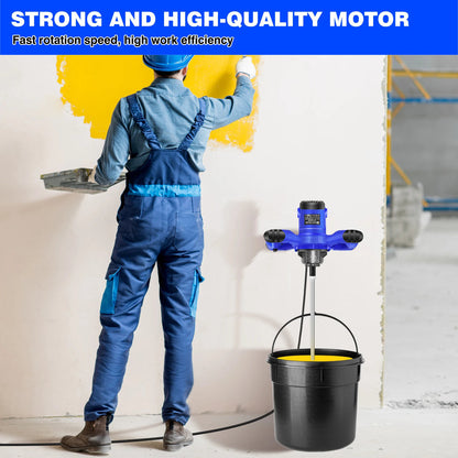 Handheld Electric Cement Mixer - 6-Speed Tool for Mixing Mortar and Paint