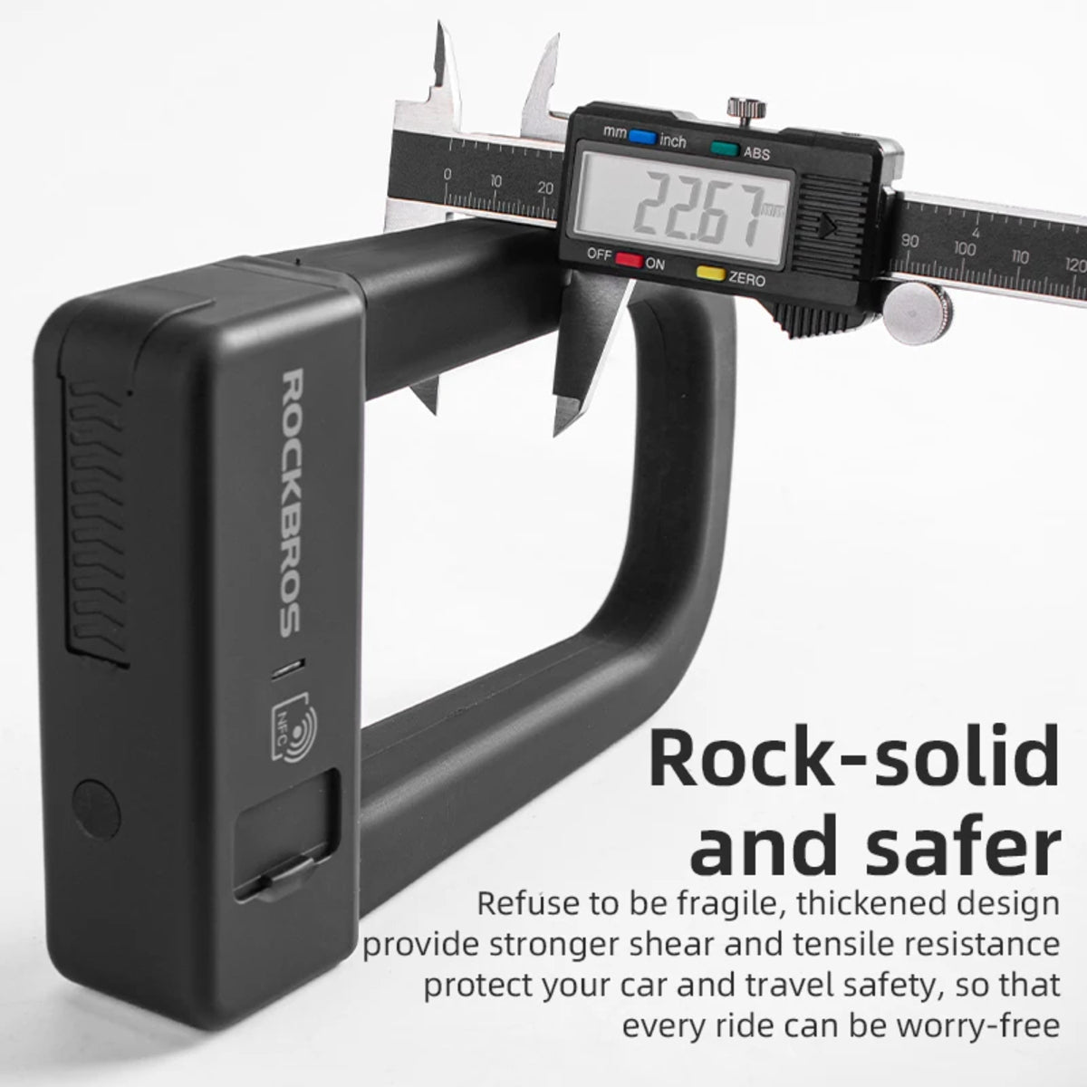 Waterproof Anti-Theft U-Shape Bike Lock with NFC Technology and Aluminum Alloy