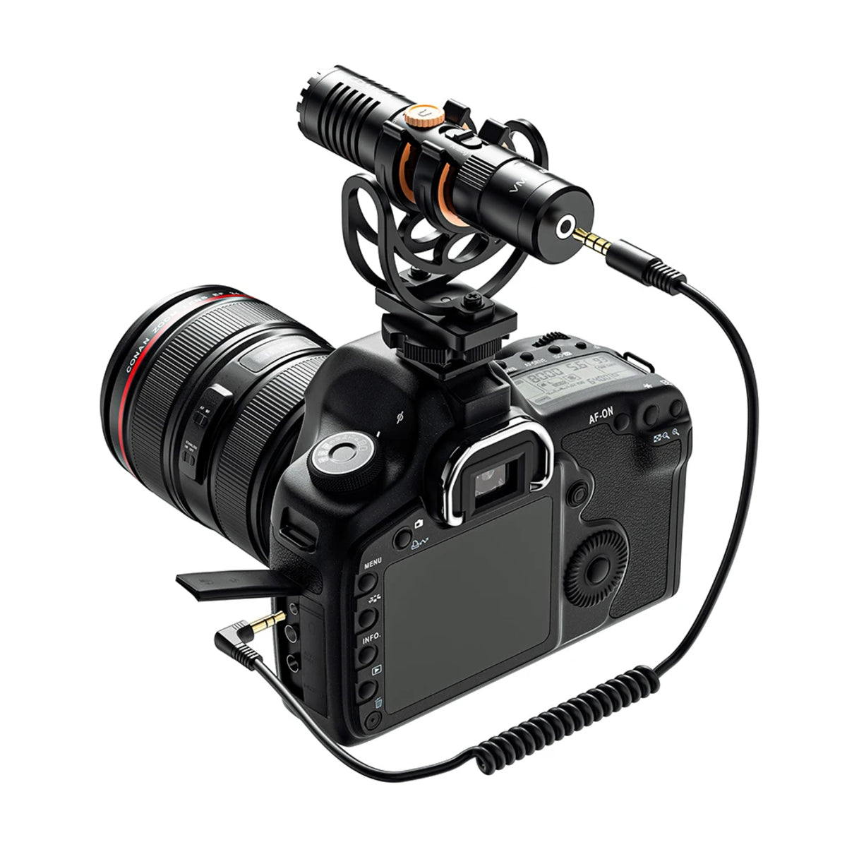On-Camera Cardioid Microphone with Shock Mount for Pro Shotgun Use