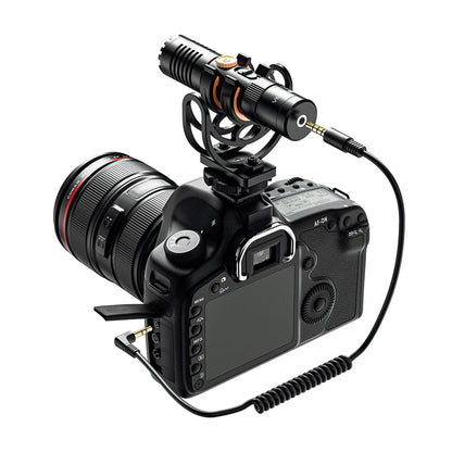 On-Camera Cardioid Microphone with Shock Mount for Pro Shotgun Use