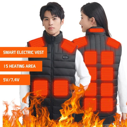 Heated Waterproof Vest with USB – Winter Smart Jacket