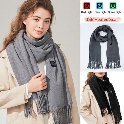 Electric Neck Warmer Scarf - Adjustable Heated Design for Winter Use